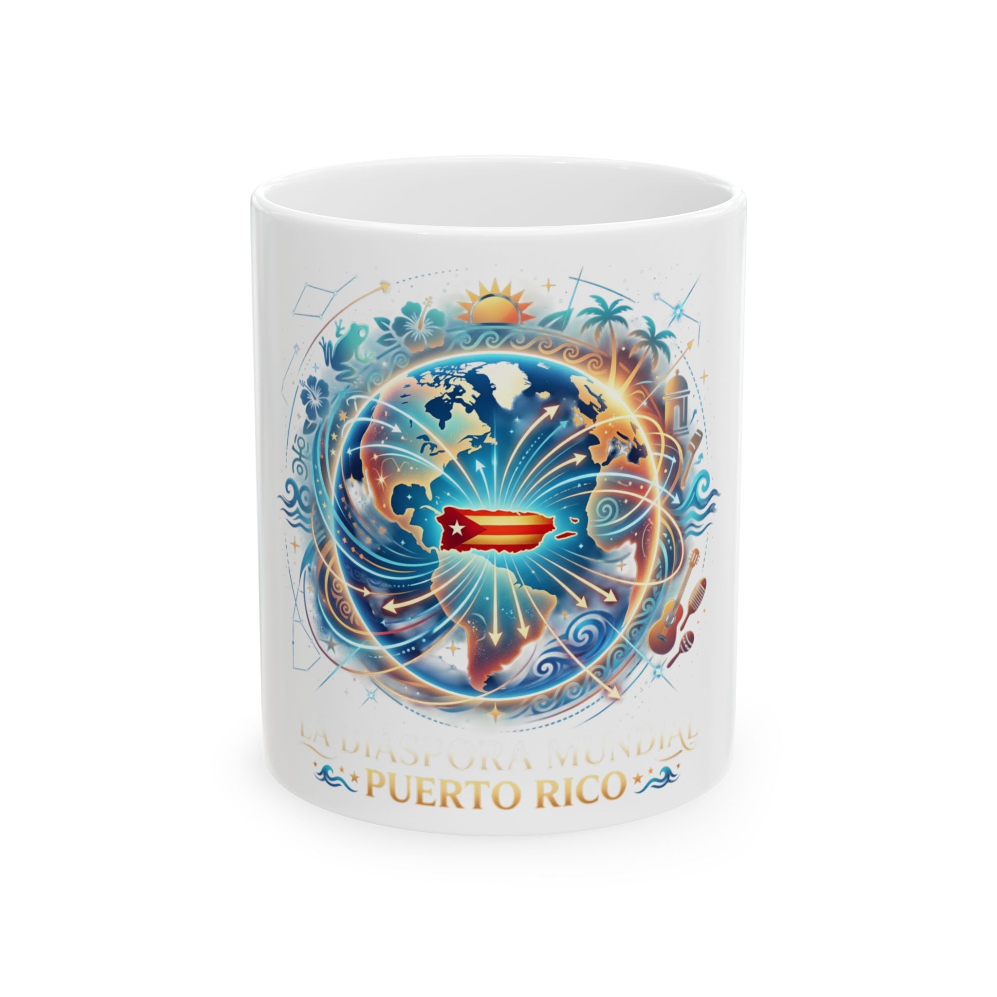 Taza de ceramica de puerto rico la diaspora mundial.