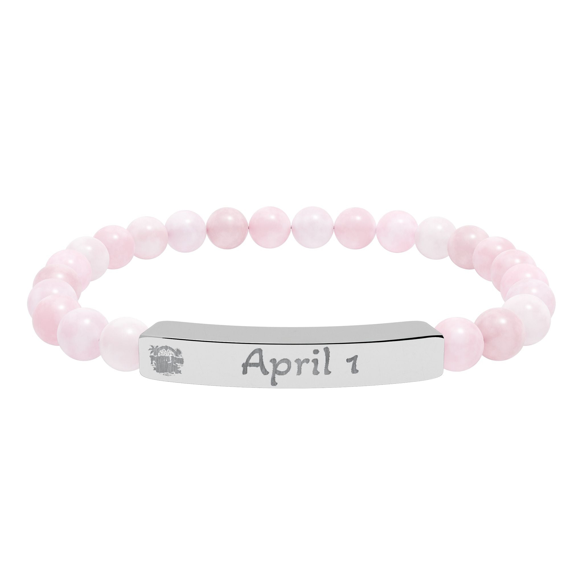 Pulsera naci en puerto rico en  piedra natural grabable con la  Fecha de nacimiento personalizada