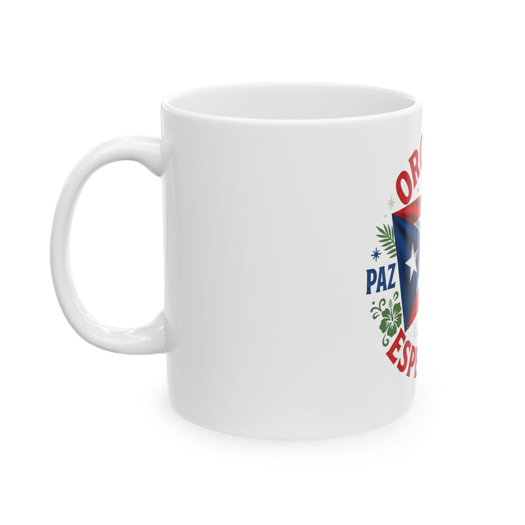 Orgullo Esperanza Puerto Rico Flag Mug | Paz Amor ceramic mug