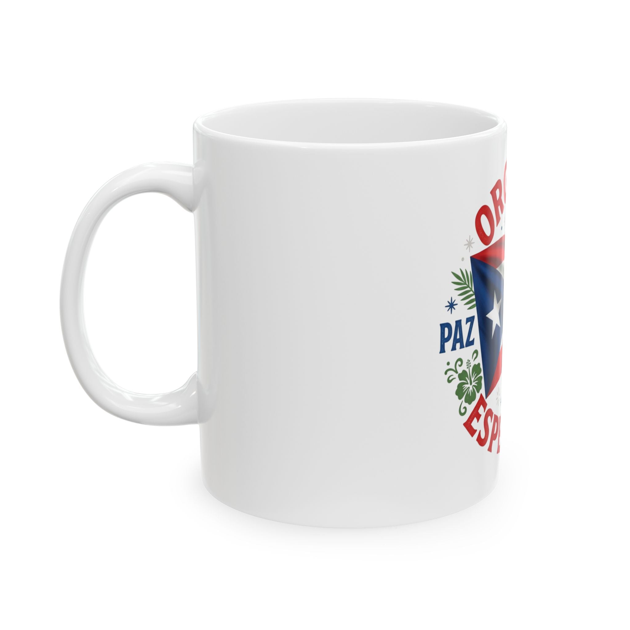 Orgullo Esperanza Puerto Rico Flag Mug | Paz Amor ceramic mug