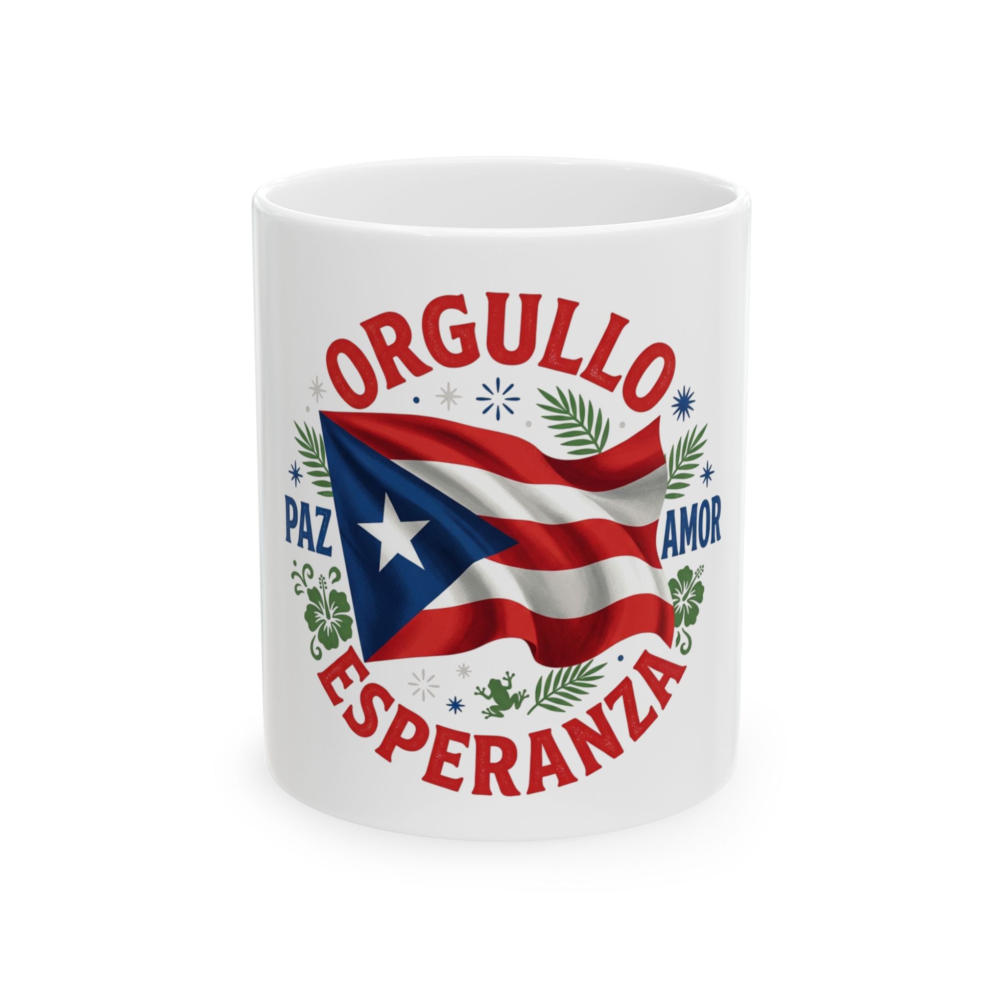 Orgullo Esperanza Puerto Rico Flag Mug | Paz Amor ceramic mug