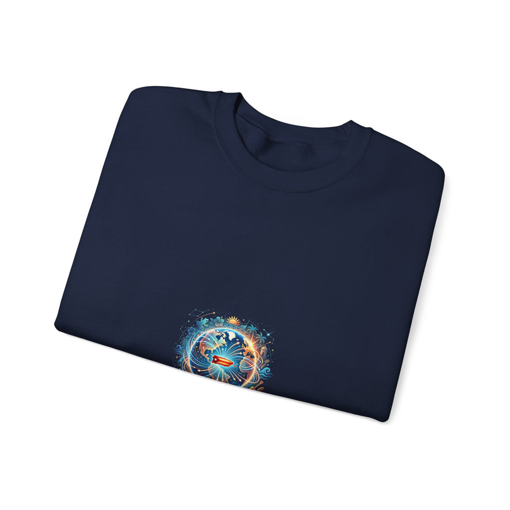 Crewneck Sweatshirt — Colorful Sun & Moon Mandala Graphic
