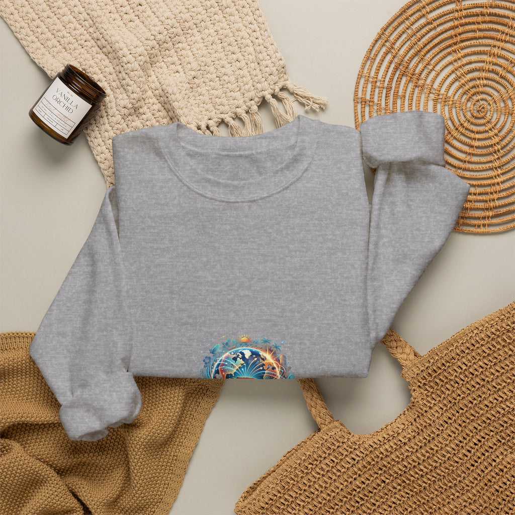 Crewneck Sweatshirt — Colorful Sun & Moon Mandala Graphic