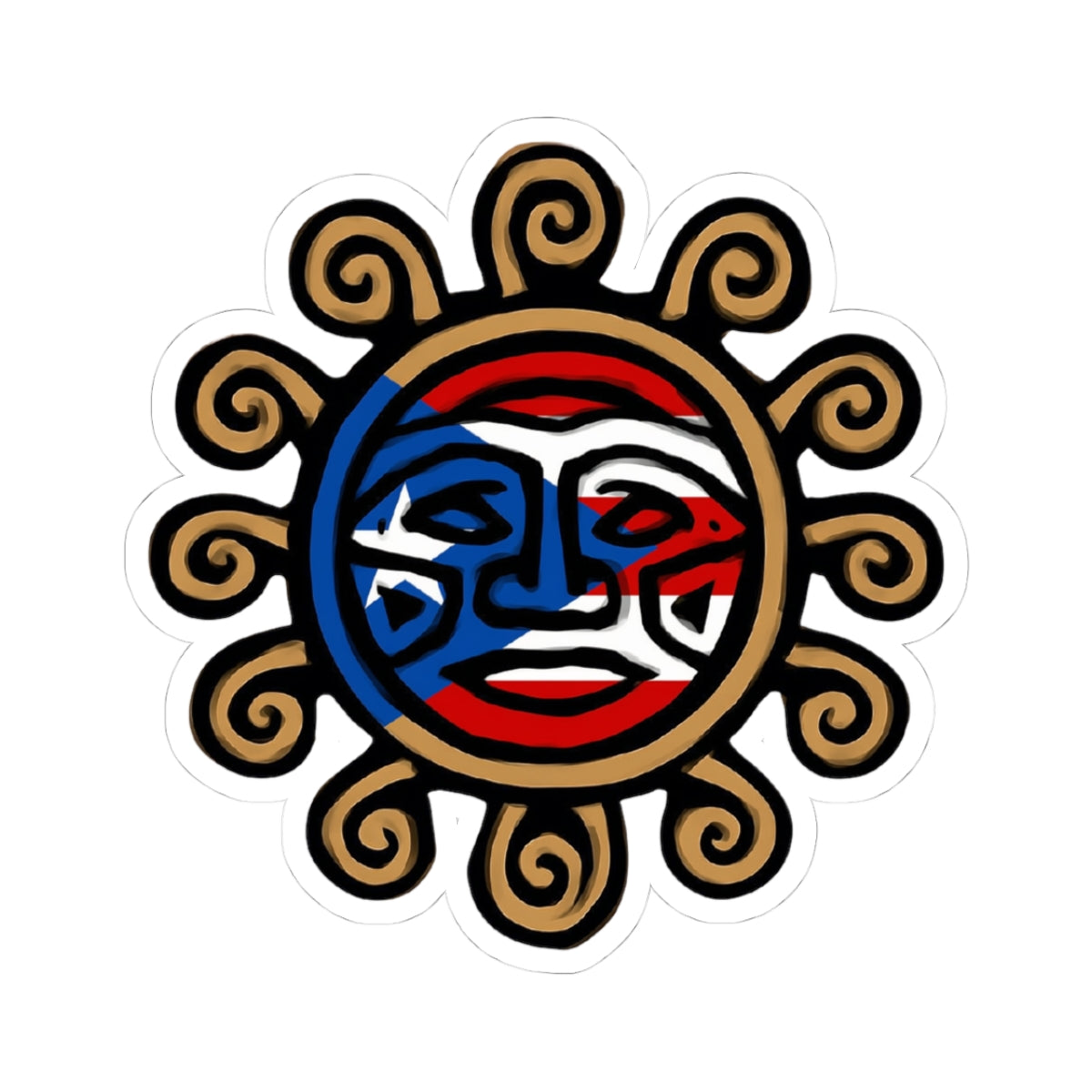 Puerto Rico sol taino sticker cortados
