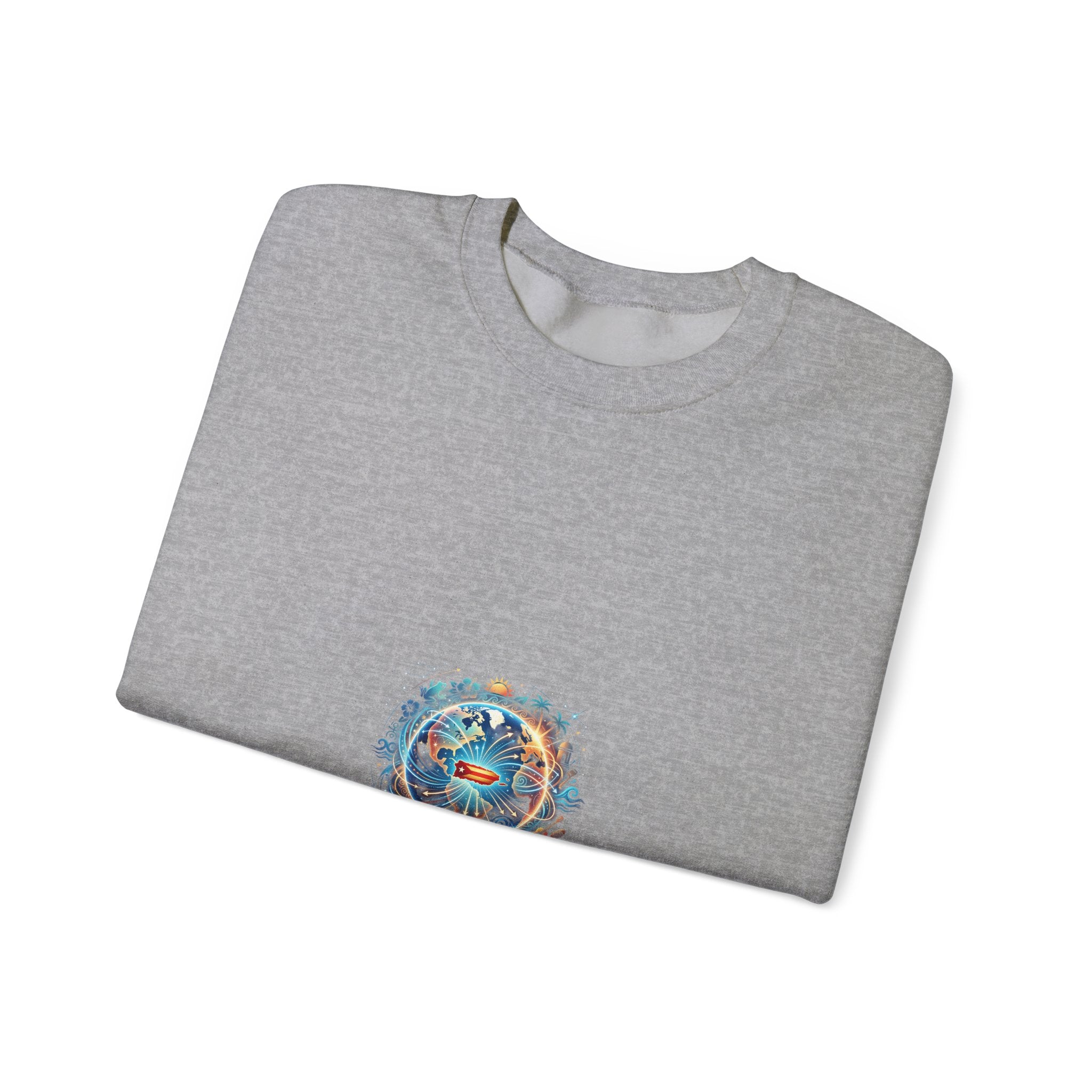 Crewneck Sweatshirt — Colorful Sun & Moon Mandala Graphic