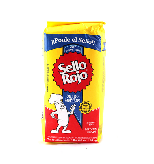 SELLO ROJO ARROZ GRANO MEDIANO 3 lb