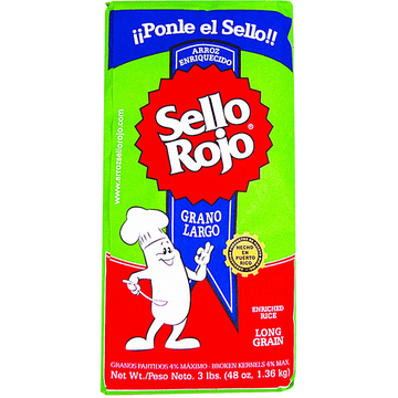 Sello Rojo Arroz Grano Largo 3 Lbs