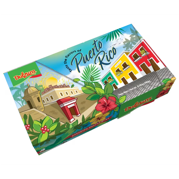 Dulzura Borincana Candy Assorted Box with PR Stamps 6.56oz