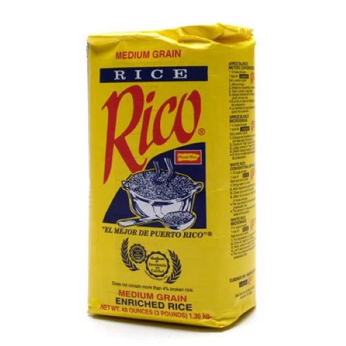Arroz Rico Grano Mediano - Medium Grain - 3Lbs - 1 BAG
